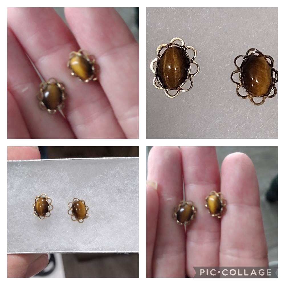 Vintage Tiger's eye earrings HP 9/22 14GP